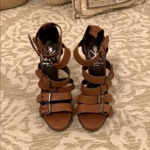 Opening Ceremony Leather Buckle Heels